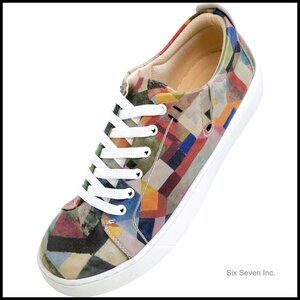 Vegan Leather Platform Sneakers, Handmade Walking Shoes, Lace-Up